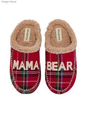 Dearfoams Faux Fur Sherpa Lined Moc Toe Clog Slippers Memory Foam